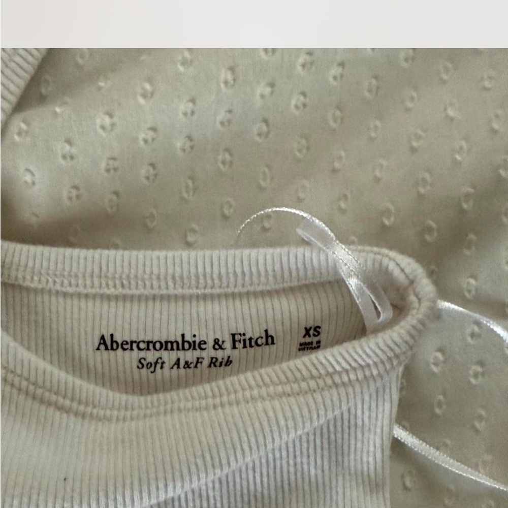 Abercrombie & Fitch Cream Ribbed Tank